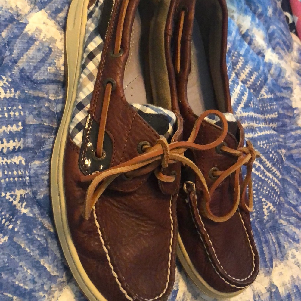 Women’s Sperrys blue plaid